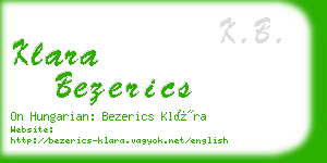 klara bezerics business card